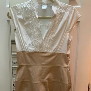 New York & Co Beige and White dress